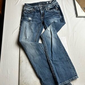 Miss Me Women’s Distressed Blue Denim Jeans 29 / 34